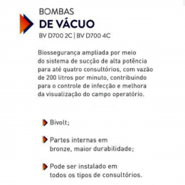 Bomba de Vácuo 1HP (até 04C) sem cobertura D700