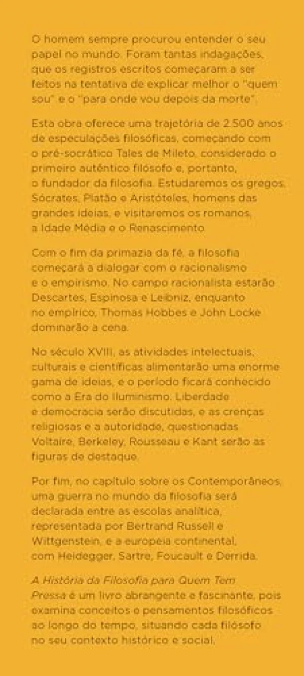 A HISTRIA DA FILOSOFIA PARA QUEM TEM PRESSA