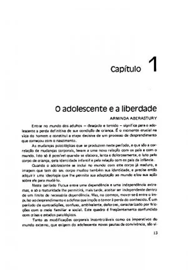 Adolescncia Normal: Um Enfoque Psicanaltico