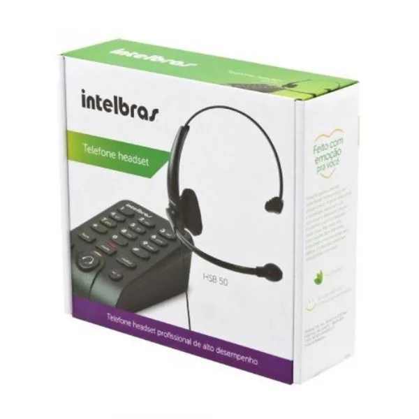 Telefone Com Headset Mono-auricular Intelbras HSB 50 Preto