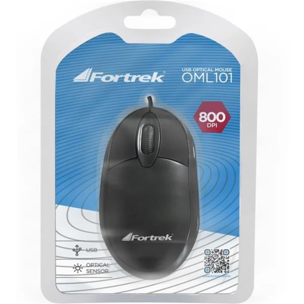 Mouse USB Fortrek OML-101 800DPI Preto