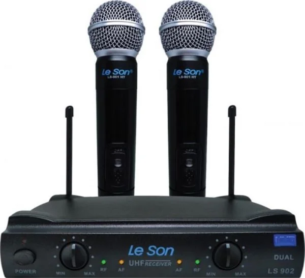 Microfone Profissional sem Fio de Mo Duplo Ls-902 Leson