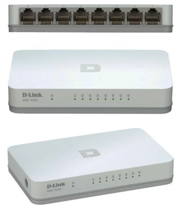 Switch 08 Portas Gigabit (100/1000Mbps) D-Link DES-1008A