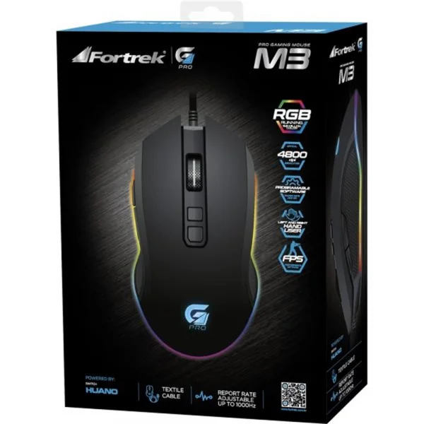 Mouse USB Gamer Fortrek Pro M3 RGB Preto