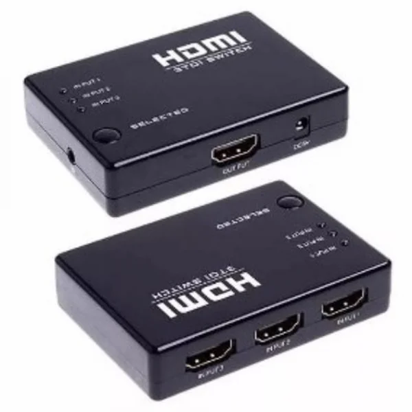 Switch Splitter HDMI 3 Entradas x 1 Sada com Controle Remoto