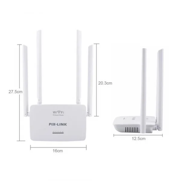 Roteador Wireless  300Mbps LV-WR08 Exbom Pix-Link 4 Antenas