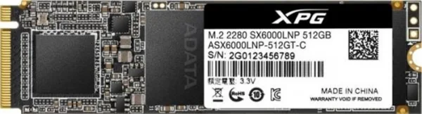 HD SSD de 512GB M.2 2280 NVMe Adata XPG SX600 - SX6000LNP-512GT-C