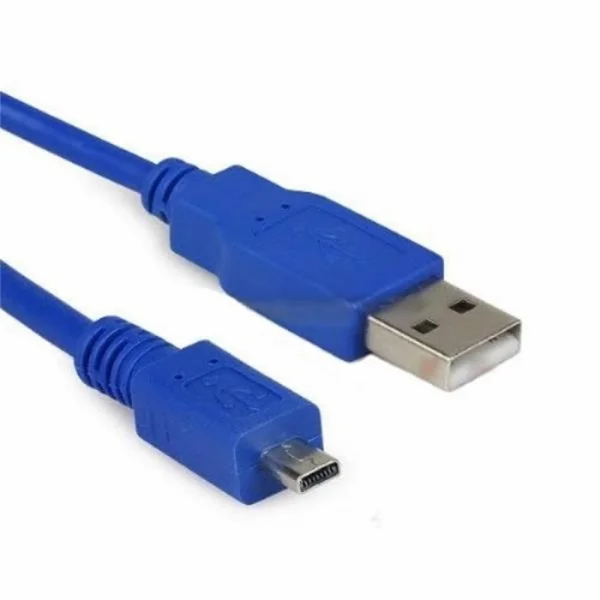Cabo USB Macho Para Mini USB 8 Pinos  Azul 1 Mts