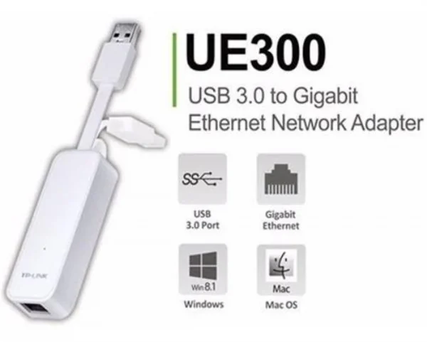 Adaptador USB 3.0 Para Rede RJ 45 Femea Gigabit Tp-Link TP-UE300