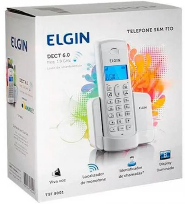 Telefone Sem Fio Elgin TSF 8001 Com Identificador Branco