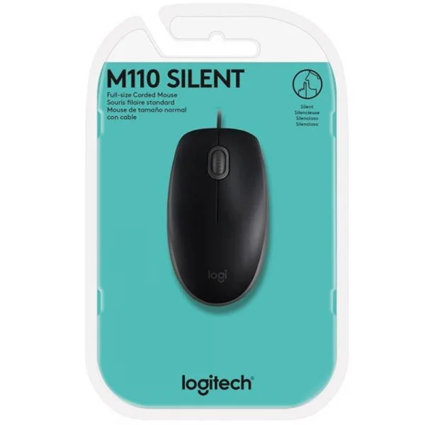 Mouse USB Logitech M110 com Clique Silencioso Preto
