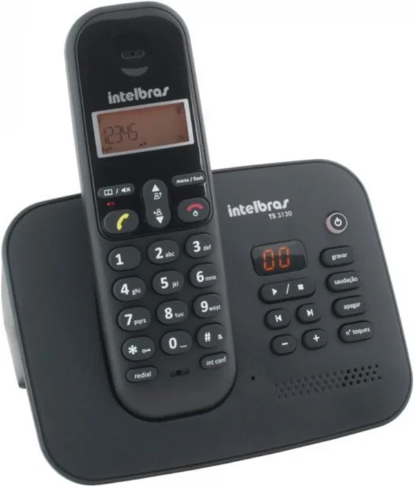 Telefone Sem Fio Intelbras TS 3130 Com Secretria Eletrnica Preto