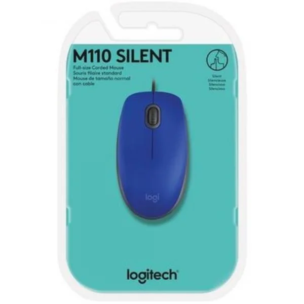 Mouse USB Logitech M110 com Clique Silencioso Azul