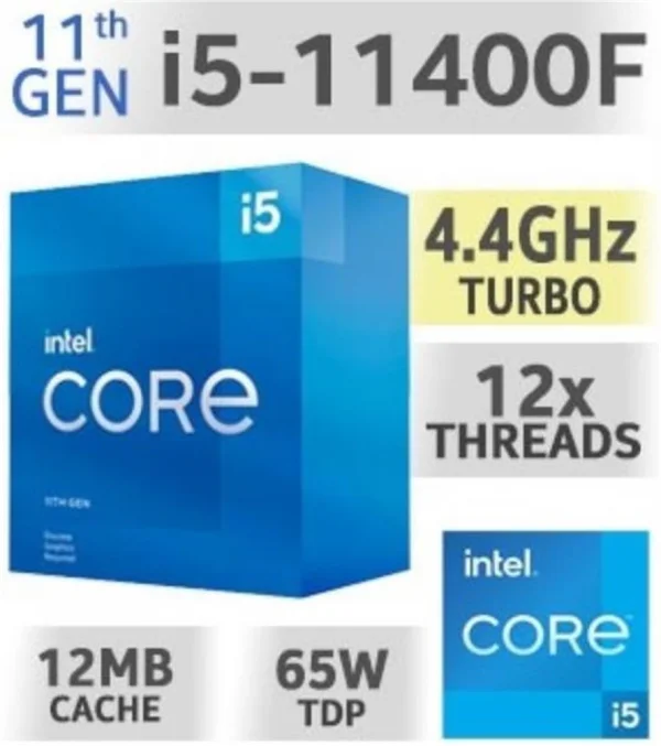 Processador Intel LGA 1200 Core i5-11400F 2.6Ghz 12MB BX8070811400F 11G
