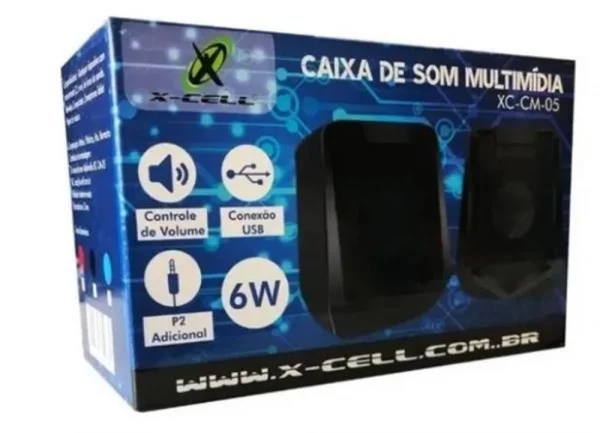 Caixa de Som 6W Rms Azul Flex Gold XC-CM-05-A