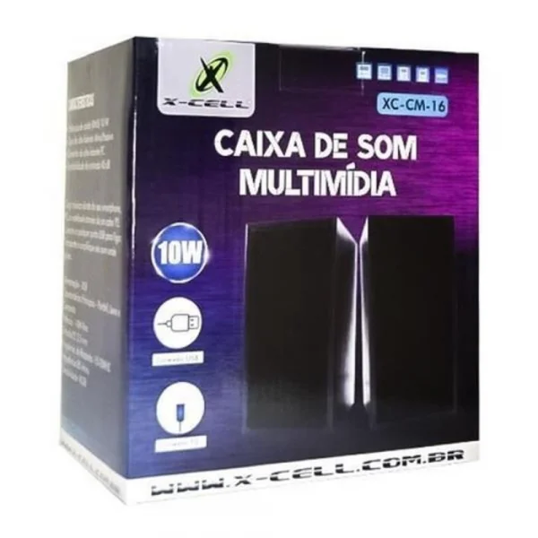 Caixa de Som 10W Madeira Preta  Flex Gold XC-CM-16
