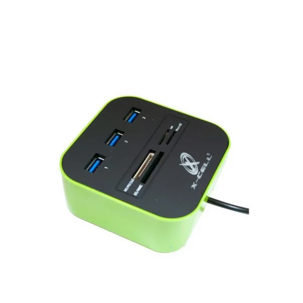 Hub USB 2.0 + Leitor de Carto de Memoria (3 Portas USB + 4 Portas de Cartes)