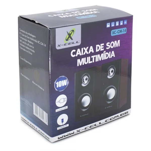Caixa de Som 10W Preta Madeira Flex Gold XC-CM-14-P