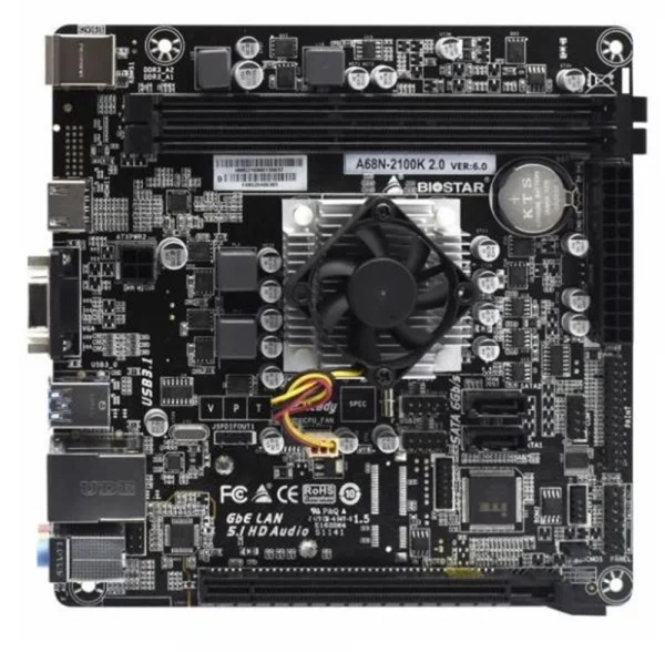 Placa Me AMD Biostar A68N-2100K Processador E1-6010 Integrado DDR3 HDMI VGA