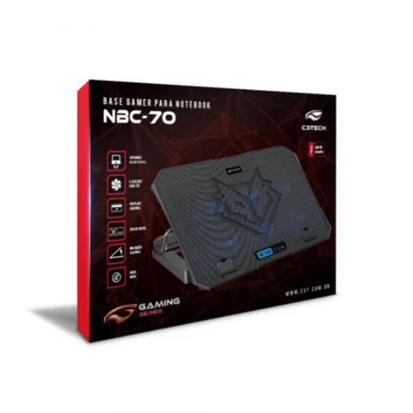 Base para Notebook Regulvel Gamer C3Tech NBC-70BK