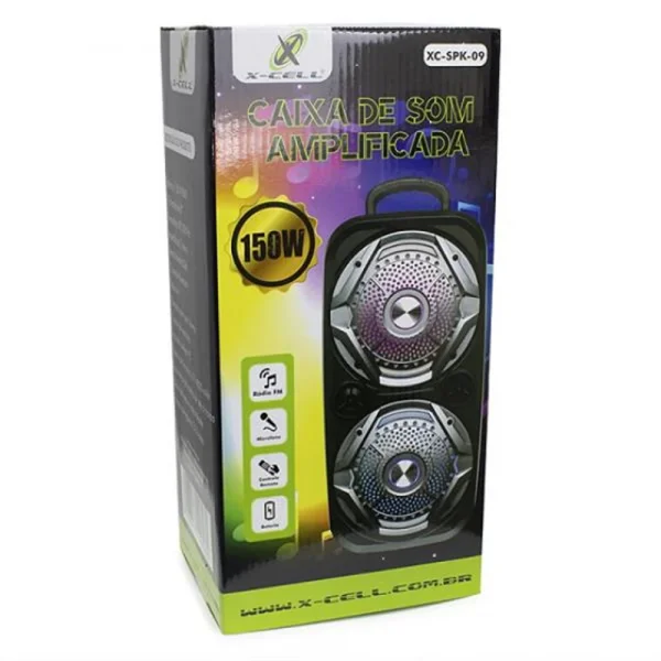 Caixa de Som Amplificada Bluetooth 150W RGB XC-SPK-09  Flex Gold X-CELL