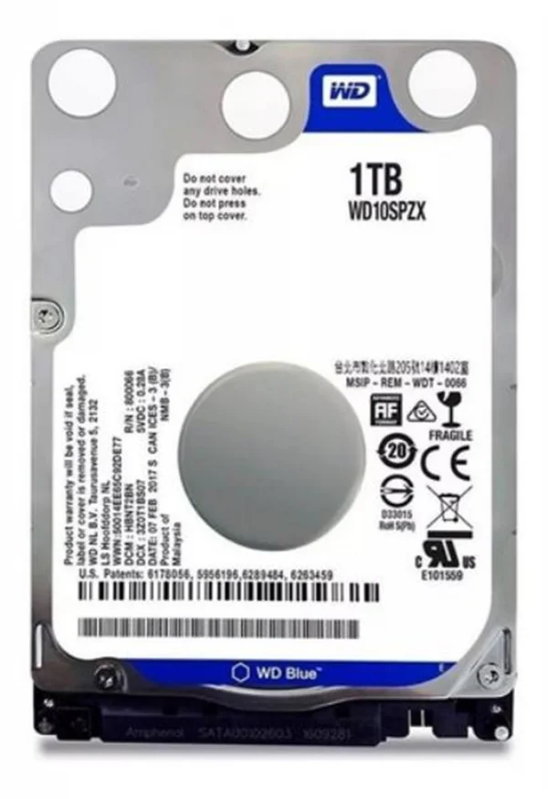 HD Notebook Sata de 1TB 5400Rpm Western Digital Blue - WD10SPZX