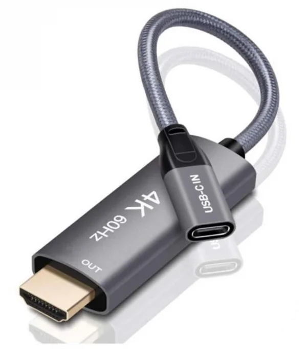 Adaptador Conversor de cabo tipo C fmea para HDMI macho compatvel com USB tipo C 4K 60 Hz