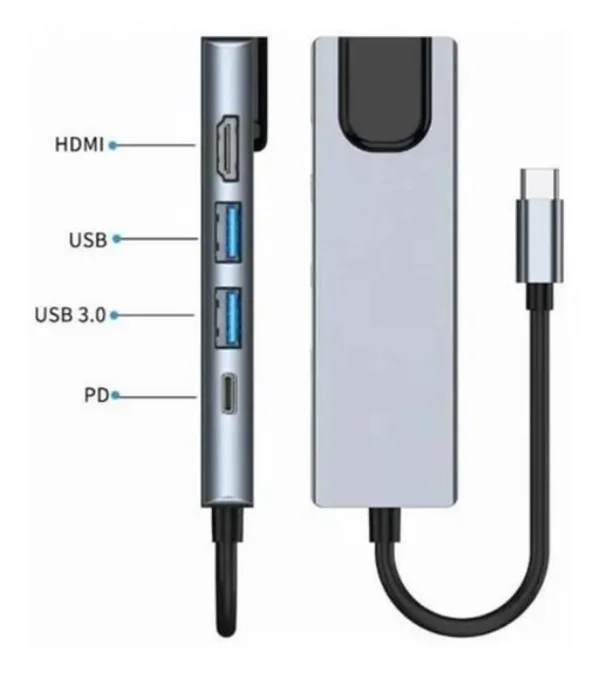 Adaptador USB-C x RJ 45 Gigalan / USB-C / 2xUsb3.0 / HDMI