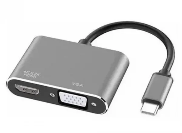 Adaptador Conversor USB-C x HDMI, VGA