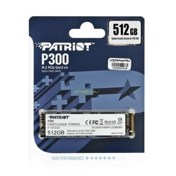 HD SSD de 512GB M.2 2280 NVMe Patriot P300 - P300p512GM28