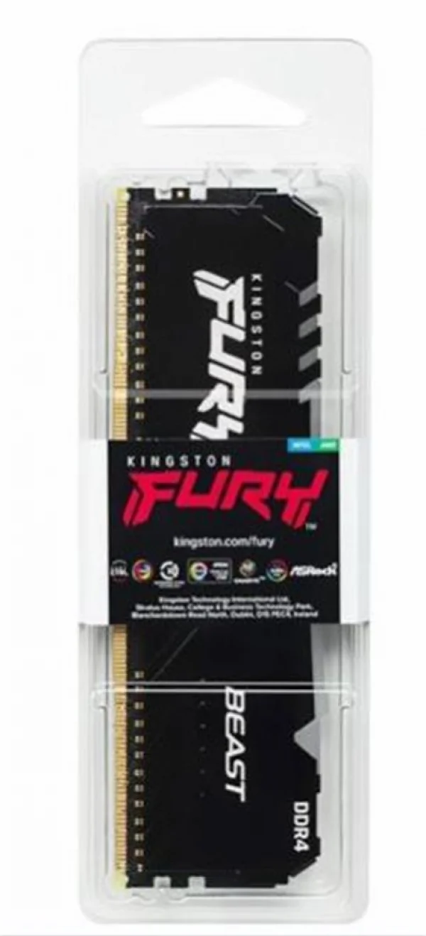 Memoria para Desktop DDR4 8GB 3200Mhz Kingston Gamer HyperX Fury Beast Black RGB KF432C16BBA/8