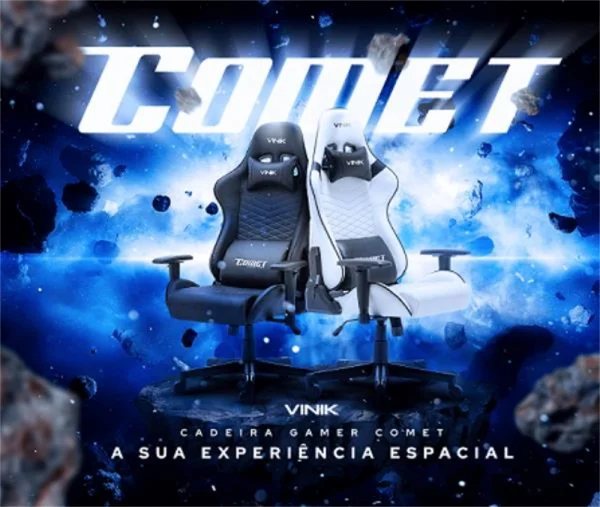 Cadeira Gamer Vinik Comet Preta CGC10P