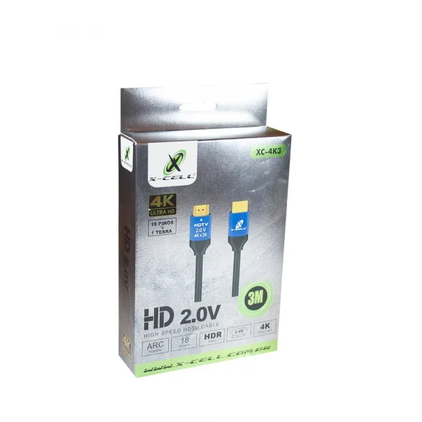 Cabo HDMI 3 Metros 4K Flex Gold XC-4K3