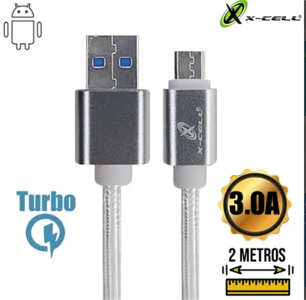 Cabo para Celular Usb x Micro Usb-V8 2 Metros Flex Gold XC-CD-14/15