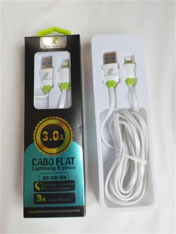 Cabo para Celular USB x IOS Flat Flex Gold XC-CD-59 - 2 Metros
