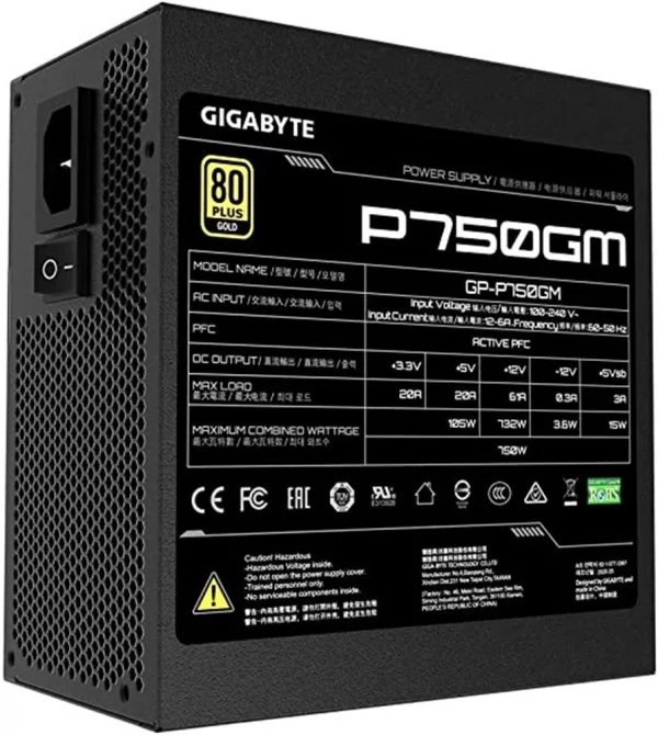 Fonte ATX 750W Gigabyte 80 Plus Gold - GP-P750GM