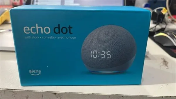 Caixa de som Amazon Echo Dot Alexa 5 Geracao Azul com Relgio