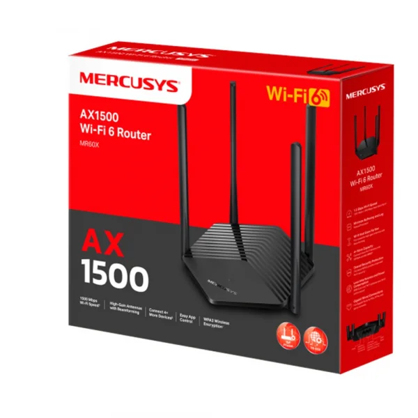 Roteador Wireless Wi-Fi 6 Dual Band Gigabit AX1500 Mercusys MR60X