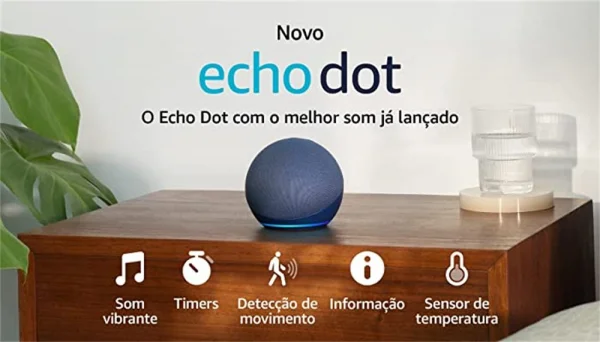 Caixa de som Amazon Echo Dot Alexa 5 Geracao Azul
