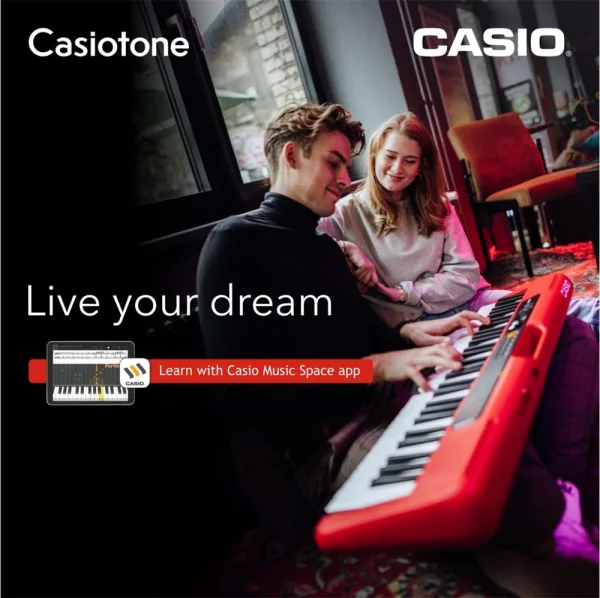 Teclado Musical Casio Casiotone CT-S200RDC2-BR Vermelho