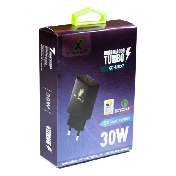 Carregador Turbo Ultra Rpido 4.0A 30W Porta USB-A Flex Gold XC-UR37