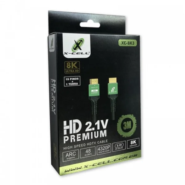 Cabo HDMI 3 Metros 8K Flex Gold XC-8K3