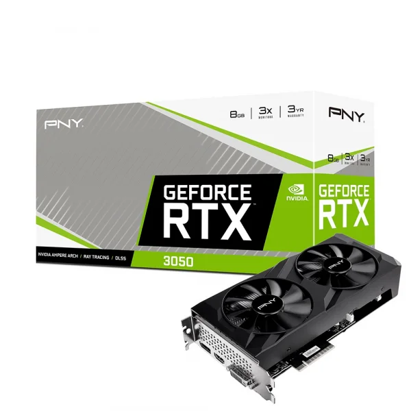 Placa de Vdeo GPU 8GB RTX 3050 Verto GDDR6 128Bit PNY VCG30518DFBPB1