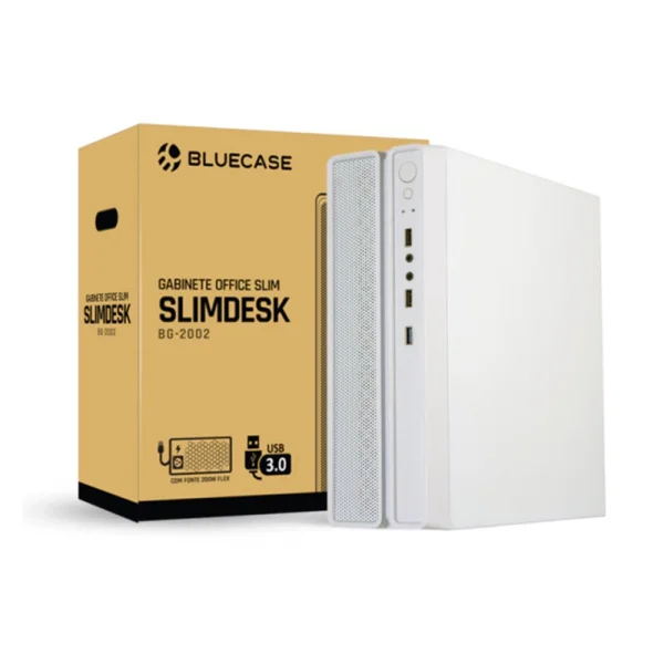 Gabinete Bluecase Slim USB 3.0 com fonte 200w Slimdesk BG-2002W Branco