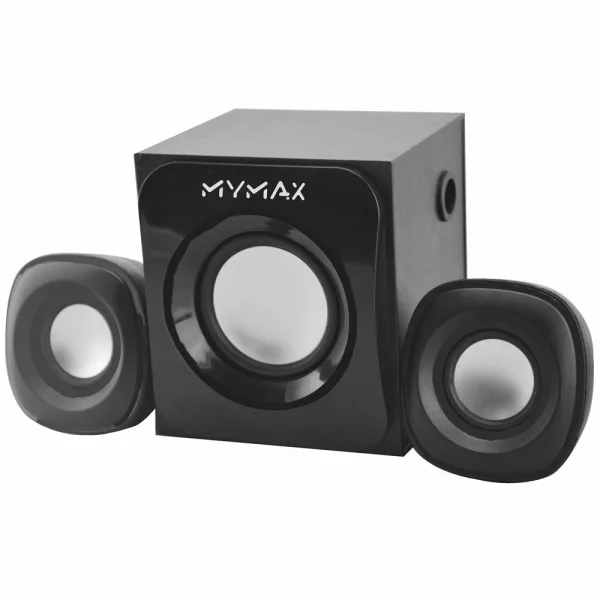 Caixa de Som Gamer 7W Com Subwoofer 2.1 USB Preto Mymax SPK-SP315/BK