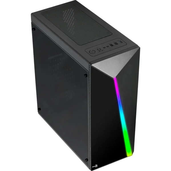 Gabinete Gamer Aerocool Shard Preto RGB Lateral Acrlico