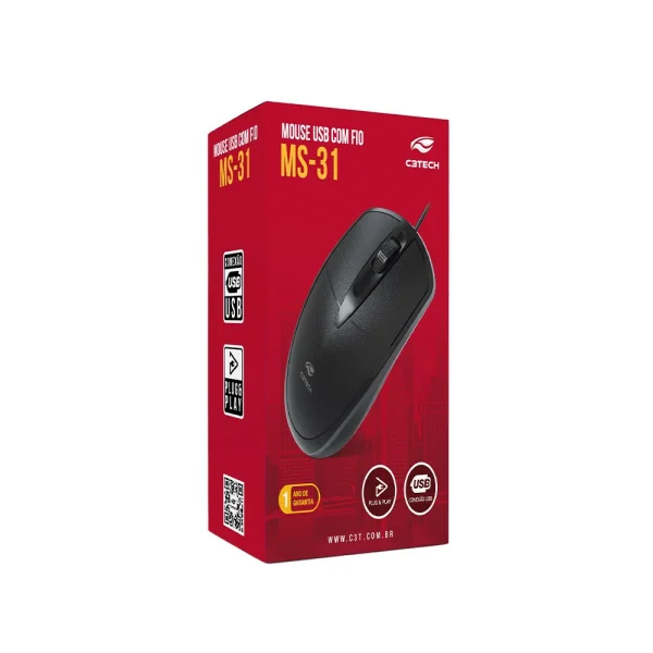 Mouse USB C3Tech MS-31BK Preto