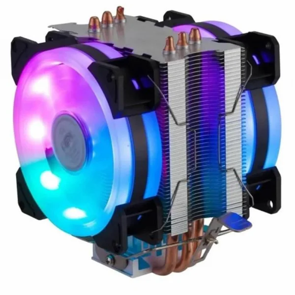 Cooler de Processador Intel / AMD  Duplo Fans RGB Dx-9500D Preto