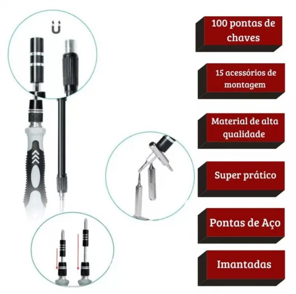 Kit Chave Ferramenta 115 Peas abrir Celular iPhone de Preciso