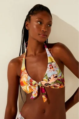 BIQUINI SUTIA ALONGADO ORQUIDEA LISTRAD AMARELO/YELLOW